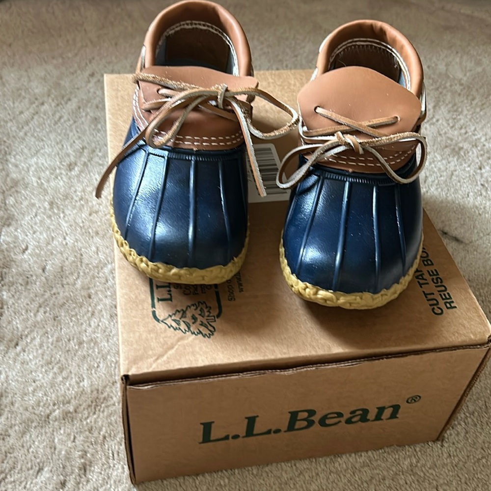 LLBean Women’s boot canvas rubber Mocs.